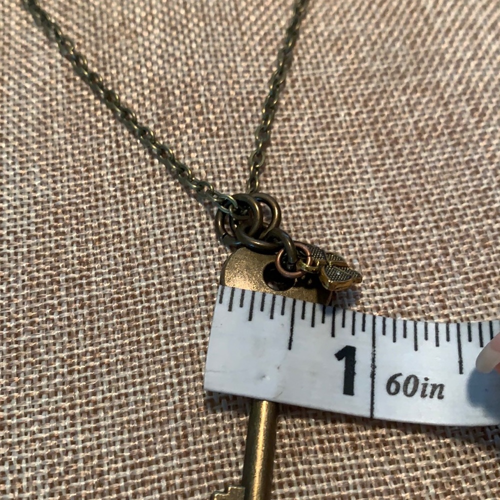 Butterfly Key Necklace 24” Chain Handmade - Picture 6 of 8